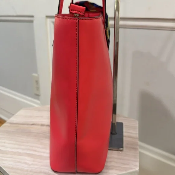 Kate Spade Tote Sawyer Street Tori Large Pink Coral Leather Bag - Picture 6 of 17